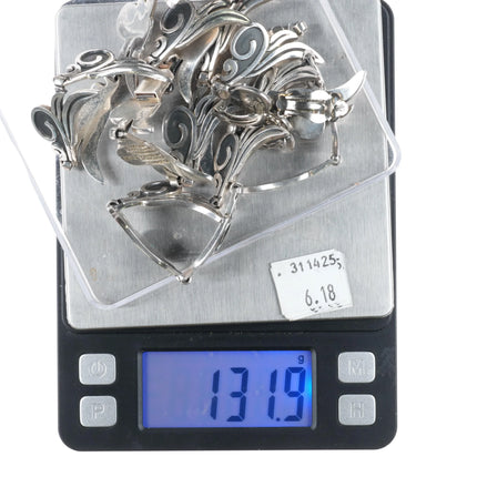 Melesio Villareal Taxco Vintage Sterling silver Necklace, Bracelet, and earrings - Estate Fresh Austin