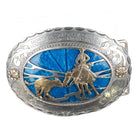 Carl Poul Petersen Canadian Sterling silver Cutting Horse Rodeo Belt buckle - Estate Fresh Austin