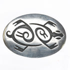 Riley Polequaptewa Hopi Overlay turtle belt buckle sterling silver - Estate Fresh Austin