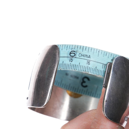 6.75" Large Vintage Hopi or Navajo Overlay cuff bracelet sterling silver - Estate Fresh Austin