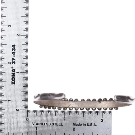 6.5" 40's-50's Zuni Square cut turquoise row cuff bracelet sterling silver - Estate Fresh Austin