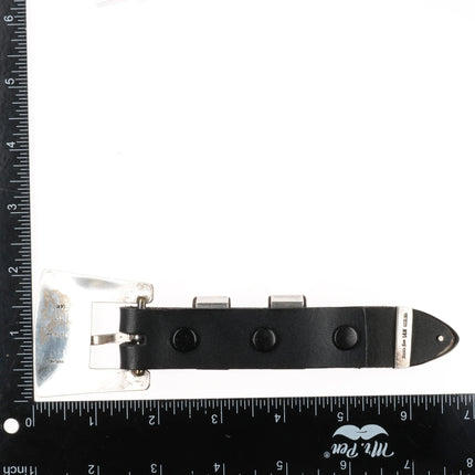 Harris Joe Navajo sterling silver 14k gold ranger belt buckle set 1" - Estate Fresh Austin