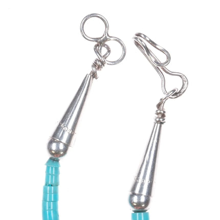 Vintage Natachu Zuni spiny oyster shell intarsia inlay turquoise heishi necklace - Estate Fresh Austin