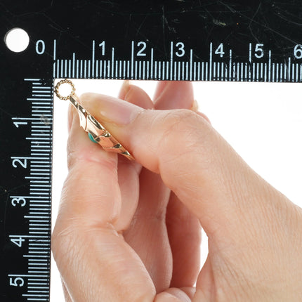 NSS Southwestern 14k Gold pendant with green turquoise hand chiseled/ rope bail - Estate Fresh Austin