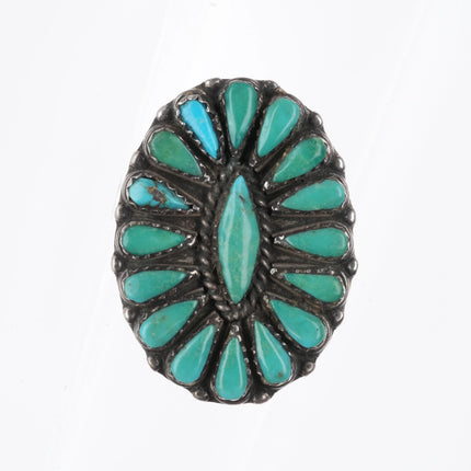 sz8.5 Vintage Zuni Native American sterling silver turquoise cluster ring - Estate Fresh Austin