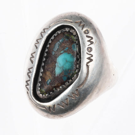 sz7.5 Teddy Goodluck Navajo Bisbee turquoise sterling silver ring - Estate Fresh Austin