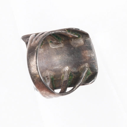 sz5 1940's Navajo Royston turquoise hand stamped sterling silver ring - Estate Fresh Austin