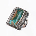 sz5 1940's Navajo Royston turquoise hand stamped sterling silver ring - Estate Fresh Austin