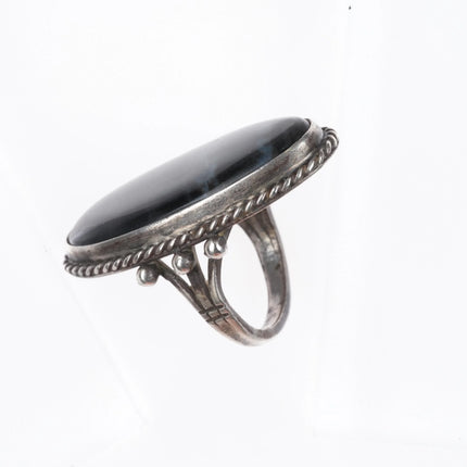 sz7 Large 30's-40's Navajo Petrified Wood Agate Sterling silver ring - Estate Fresh Austin