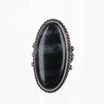 sz7 Large 30's-40's Navajo Petrified Wood Agate Sterling silver ring - Estate Fresh Austin