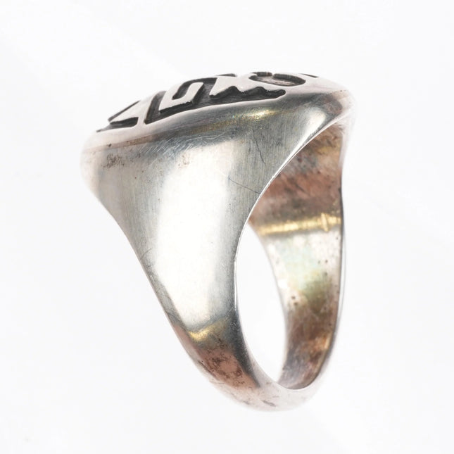sz11.25 Tom Sam Navajo Overlay Kokopelli ring sterling silver Native American - Estate Fresh Austin
