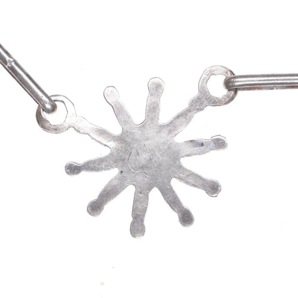 Vintage Zuni Starburst needlepoint turquoise sterling silver necklace - Estate Fresh Austin