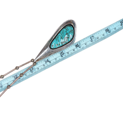 Vintage c1970 Southwestern Modernist sterling silver turquoise freeform pendant - Estate Fresh Austin