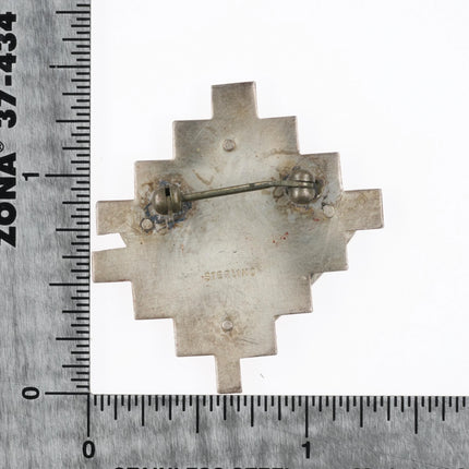 Native American sterling silver petroglyph overlay deer/moose pin/brooch - Estate Fresh Austin