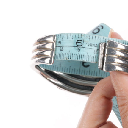 6.25" Orville Tsinnie Navajo GemBone Dinosaur Bone Sterling silver cuff bracelet - Estate Fresh Austin