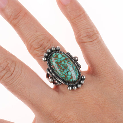 sz7.5 Jacob D Morgan Navajo sterling silver high grade turquoise ring - Estate Fresh Austin
