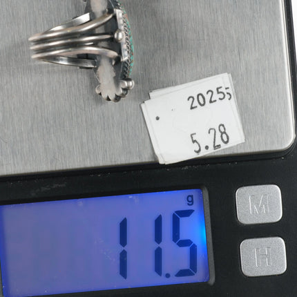 sz7.5 Jacob D Morgan Navajo sterling silver high grade turquoise ring - Estate Fresh Austin