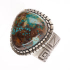 sz9.5-Adjustabe Tony Chino Acoma Nevada turquoise sterling silver ring - Estate Fresh Austin