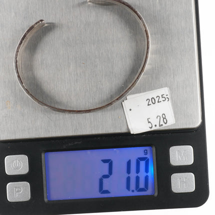 6.75" Norman Honie Jr Hopi overlay wave/water cuff bracelet sterling silver - Estate Fresh Austin