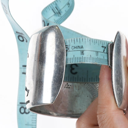 7" Big Bernard Dawahoya Hopi overlay cuff bracelet corn kachinas sterling silver - Estate Fresh Austin