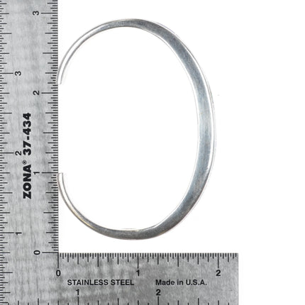 6.75" Southwestern sterling silver spiderweb turquoise, lapis cuff bracelet - Estate Fresh Austin