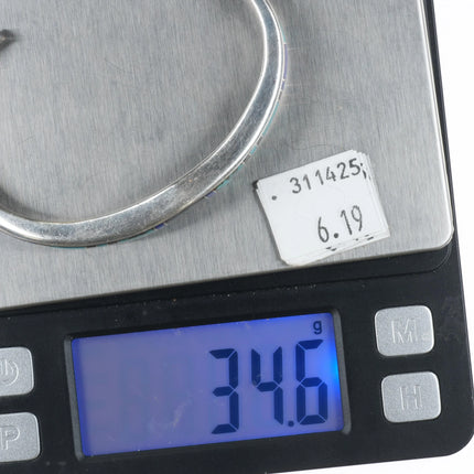 6.75" Southwestern sterling silver spiderweb turquoise, lapis cuff bracelet - Estate Fresh Austin