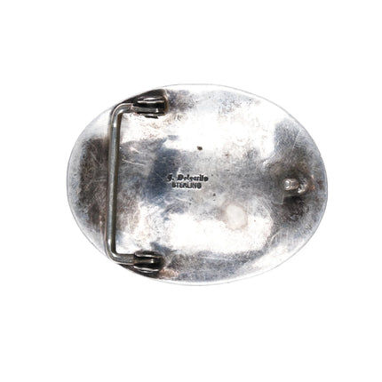 Sterling silver University Kansas Jayhawks Delgarito Navajo belt buckle/conchos - Estate Fresh Austin