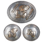 Sterling silver University Kansas Jayhawks Delgarito Navajo belt buckle/conchos - Estate Fresh Austin