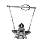 c1950 Zuni Knifewing sterling silver inlay tie bar/pin clip - Estate Fresh Austin