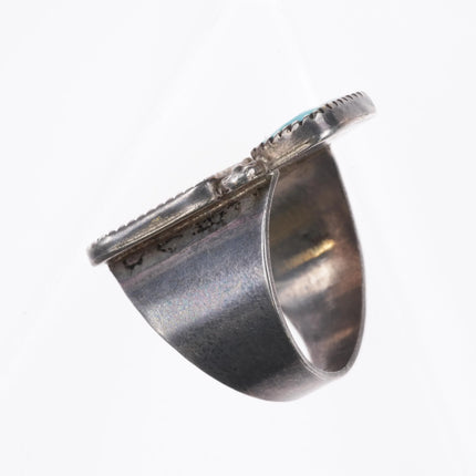 sz11.5 Mike Simplicio Zuni sterling silver Horse intarsia inlay turquoise ring - Estate Fresh Austin