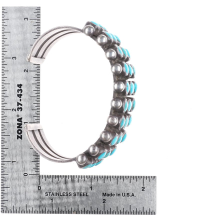 6.25" 30s-40's Zuni Oversized Snake Eye Turquoise cuff bracelet sterling silver - Estate Fresh Austin