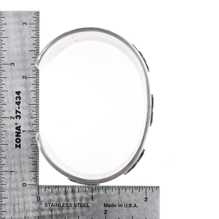 7" Vintage Navajo/Zuni inlay turquoise knifewing cuff bracelet sterling silver - Estate Fresh Austin