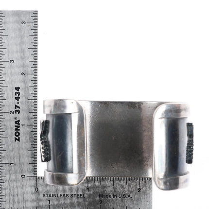 7" Vintage Navajo/Zuni inlay turquoise knifewing cuff bracelet sterling silver - Estate Fresh Austin