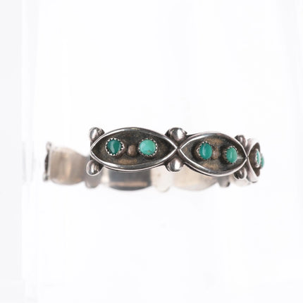 6.25" Vintage Zuni snake eye turquoise cuff bracelet sterling silver - Estate Fresh Austin