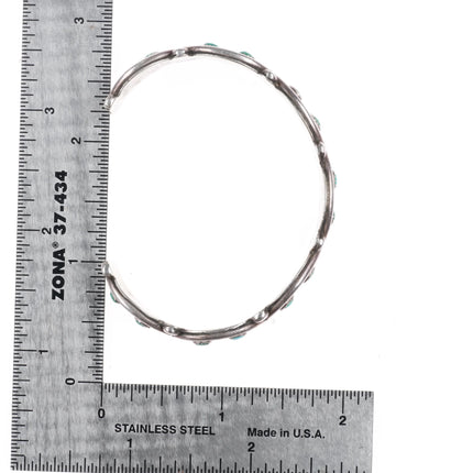 6.25" Vintage Zuni snake eye turquoise cuff bracelet sterling silver - Estate Fresh Austin