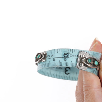 6.25" Vintage Zuni snake eye turquoise cuff bracelet sterling silver - Estate Fresh Austin