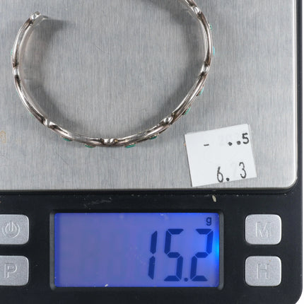 6.25" Vintage Zuni snake eye turquoise cuff bracelet sterling silver - Estate Fresh Austin