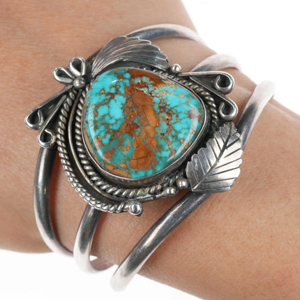 6.1" Vintage Navajo Royston Turquoise cuff bracelet sterling silver c1970's - Estate Fresh Austin