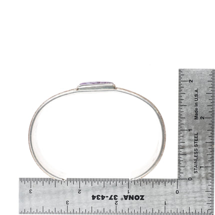 6.7" Heavy Ray Scott Navajo sterling silver purple Charoite cuff bracelet - Estate Fresh Austin