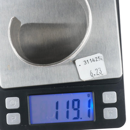 6.9" Kee Joe Benally Navajo Overlay Wide cuff bracelet - Kachina sterling silver - Estate Fresh Austin