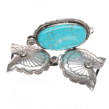 Foster Yazzie Navajo sterling silver large turquoise combo belt buckle set - Estate Fresh Austin