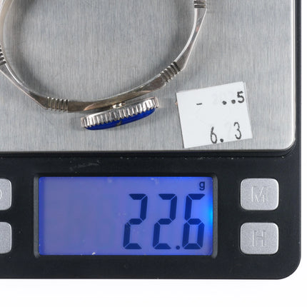 6.25" Will Denetdale Navajo sterling silver cuff bracelet with lapis lazuli - Estate Fresh Austin