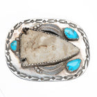 Silas & Bertie Ohmsatte Zuni sterling silver, turquoise, arrowhead belt buckle - Estate Fresh Austin