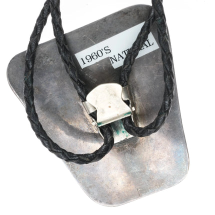 c1960 c-31 Southwest Modernist sterling silver coral cluster turquoise bolo tie - Estate Fresh Austin