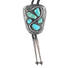 c1960 c-31 Juan Calavaza Zuni sterling silver/turquoise Rattlesnake bolo tie - Estate Fresh Austin