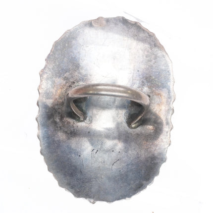 sz8 Large Vintage Zuni sterling silver petit point cluster turquoise ring - Estate Fresh Austin