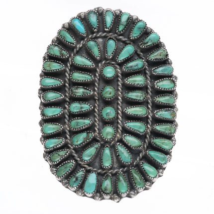sz8 Large Vintage Zuni sterling silver petit point cluster turquoise ring - Estate Fresh Austin