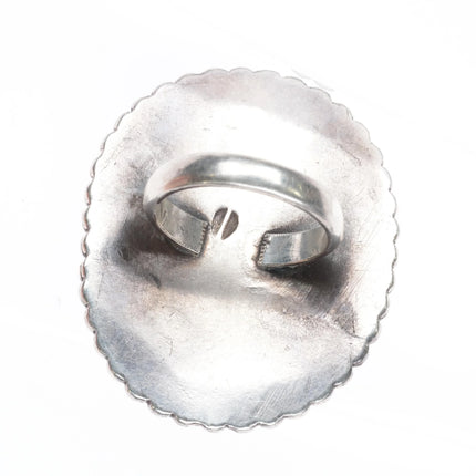 sz9 Large Vintage Native American sterling silver ring with nice turquoise - Estate Fresh Austin