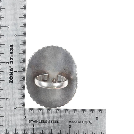 sz9 Large Vintage Native American sterling silver ring with nice turquoise - Estate Fresh Austin