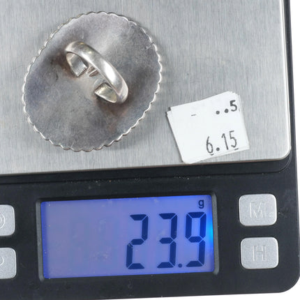 sz9 Large Vintage Native American sterling silver ring with nice turquoise - Estate Fresh Austin